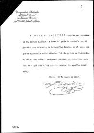 Portada:Carta de Miguel F. Martínez a Rafael Altamira. México, 31 de enero de 1910