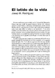 Portada:El latido de la vida / Josep M. Rodríguez