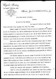 Portada:Carta de Rogelio Suárez a Rafael Altamira. Mérida (Yucatán, México), 17 de febrero de 1910