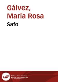 Portada:Safo / María Rosa Gálvez; [ed. lit.] Daniel S. Whitaker