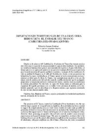 Portada:Implicaciones territoriales de una gran obra hidráulica : el embalse del Tranco (cabecera del Guadalquivir) / Eduardo Araque Jiménez