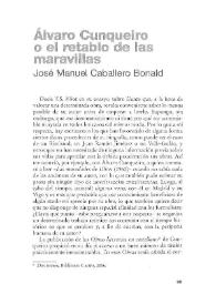 Portada:Álvaro Cunqueiro o el retablo de las maravillas / José Manuel Caballero Bonald
