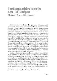Portada:Indagación seria en la culpa / Santos Sanz Villanueva