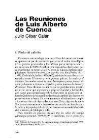 Portada:Las Reuniones de Luis Alberto de Cuenca / Julio César Galán
