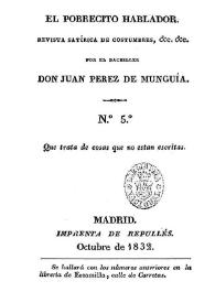 Portada:Núm. 5 octubre de 1832