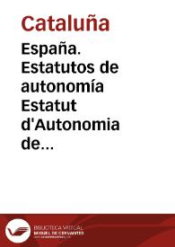 Portada:Estatut d'Autonomia de Catalunya