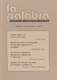 Portada:Volumen II, núm. 1, Primavera de 1980