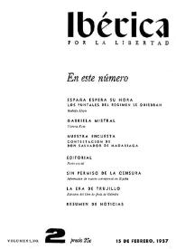 Portada:Volumen 5, Nº 2, 15 de febrero de 1957