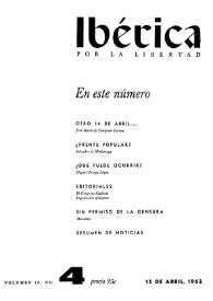 Portada:Volumen 10, Nº 4, 15 de abril de 1962