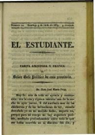 Portada:Numero 20, domingo 9 de junio de 1839  [sic]