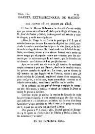 Portada:Núm. 114, Gazeta Extraordinaria 18 de agosto de 1808