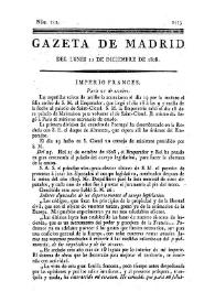 Portada:Núm. 152, Gazeta Extraordinaria 12 de diciembre de 1808