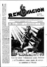 Portada:Renovación (México D. F.) : Órgano de la Federación de Juventudes Socialistas de España