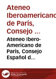 Portada:Ateneo Ibero-Americano de París, Consejo Español de la paz y Ateneo Español de México