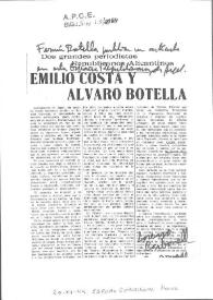 Portada:Dos grandes periodistas alicantinos. Emilio Costa y Alvaro Botella