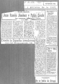 Portada:Juan Ramón Jiménez y Pablo Casals / por Indalecio Prieto