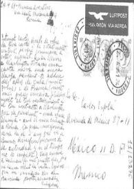 Portada:Postal de Eugenio Xammar a Carlos Esplá, 24 de abril de 1961