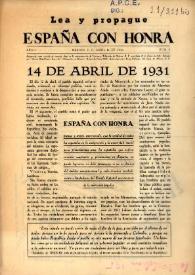 Portada: Año I, número 5, 14 de abril de 1942