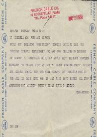 Portada:Telegrama dirigido a Katherine Cardwell. París (Francia), 28-05-1958