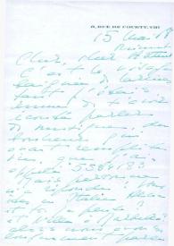 Portada:Carta dirigida a  Arthur Rubinstein. París (Francia), 15-05-1968