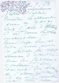 Portada:Carta dirigida a Aniela y Arthur Rubinstein. París (Francia), 21-09-1972