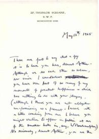 Carta dirigida a Arthur Rubinstein. Londres (Inglaterra), 13-05-1965