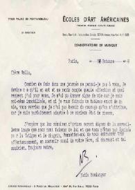 Portada:Carta dirigida a Aniela Rubinstein. París (Francia), 24-10-1978