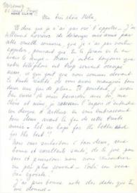 Portada:Carta dirigida a Aniela Rubinstein. Saint -Tropez (Suiza)