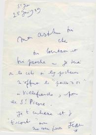 Portada:Carta dirigida a Arthur Rubinstein. Saint Jean (Francia), 25-06-1959