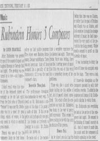 Portada:Rubinstein Honors 5 Composers
