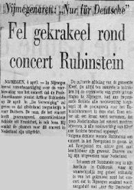 Portada:Nijmegenaren : \"nur für Deutsche\" : Fel gekrakeel rond concert Rubinstein