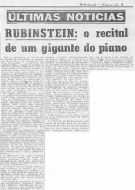 Portada:Rubinstein : o recital de um gigante do piano
