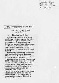 Portada:PBS prospects on WIPB : Rubinstein & Son