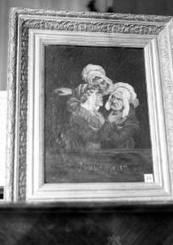 Portada:Cuadro que representa tres viejas charlando de Gustave Courbet