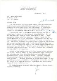 Portada:Carta dirigida a Aniela Rubinstein. Beverly Hills (California), 21-10-1971