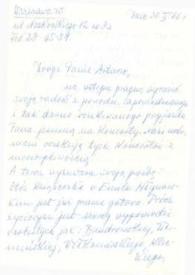 Portada:Carta dirigida a Arthur Rubinstein. Varsovia (Polonia), 30-04-1966