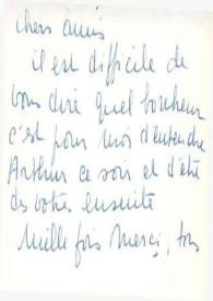 Portada:Tarjeta dirigida a Aniela y Arthur Rubinstein. París (Francia)