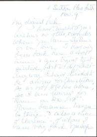 Portada:Carta dirigida a Aniela Rubinstein.  Nueva York, 09-11-1969