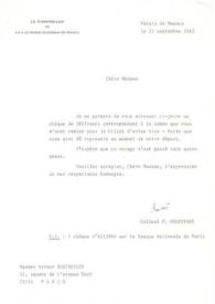 Portada:Carta dirigida a Aniela Rubinstein. Mónaco, 22-09-1982
