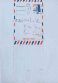 Portada:Carta dirigida a Aniela y Arthur Rubinstein. Chicago (Illinois), 10-08-1968