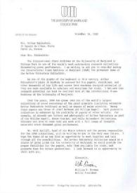 Portada:Carta dirigida a Aniela Rubinstein. College Park (Maryland), 16-11-1988