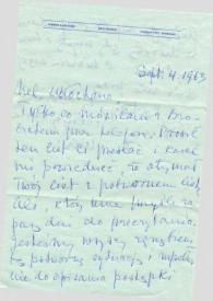 Portada:Carta dirigida a Aniela Rubinstein. Kansas City (Missouri), 04-09-1963