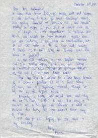 Portada:Carta dirigida a Aniela Rubinstein. Málaga (España), 10-11-1985