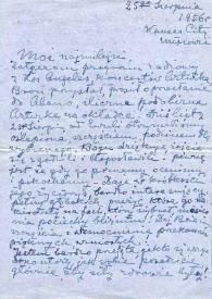 Portada:Carta dirigida a Aniela y Arthur  Rubinstein y sus hijos. Kansas City (Missouri), 25-08-1956