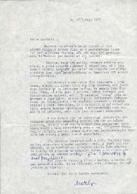 Portada:Carta dirigida a Aniela Rubinstein, 25-02-1971