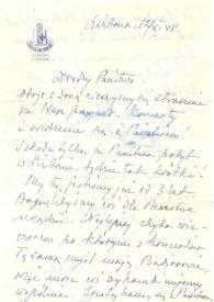 Portada:Carta dirigida a Aniela y Arthur Rubinstein. Lisboa (Portugal), 12-11-1948