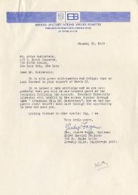 Portada:Carta dirigida a Arthur Rubinstein. Beverly Hills (California), 20-01-1969