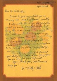 Portada:Carta dirigida a Arthur Rubinstein, 30-04-1976