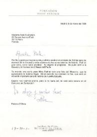 Portada:Carta dirigida a Aniela Rubinstein. Madrid (España), 06-03-1995