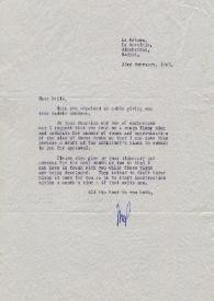 Portada:Carta dirigida a Aniela Rubinstein. Madrid (España), 23-02-1965